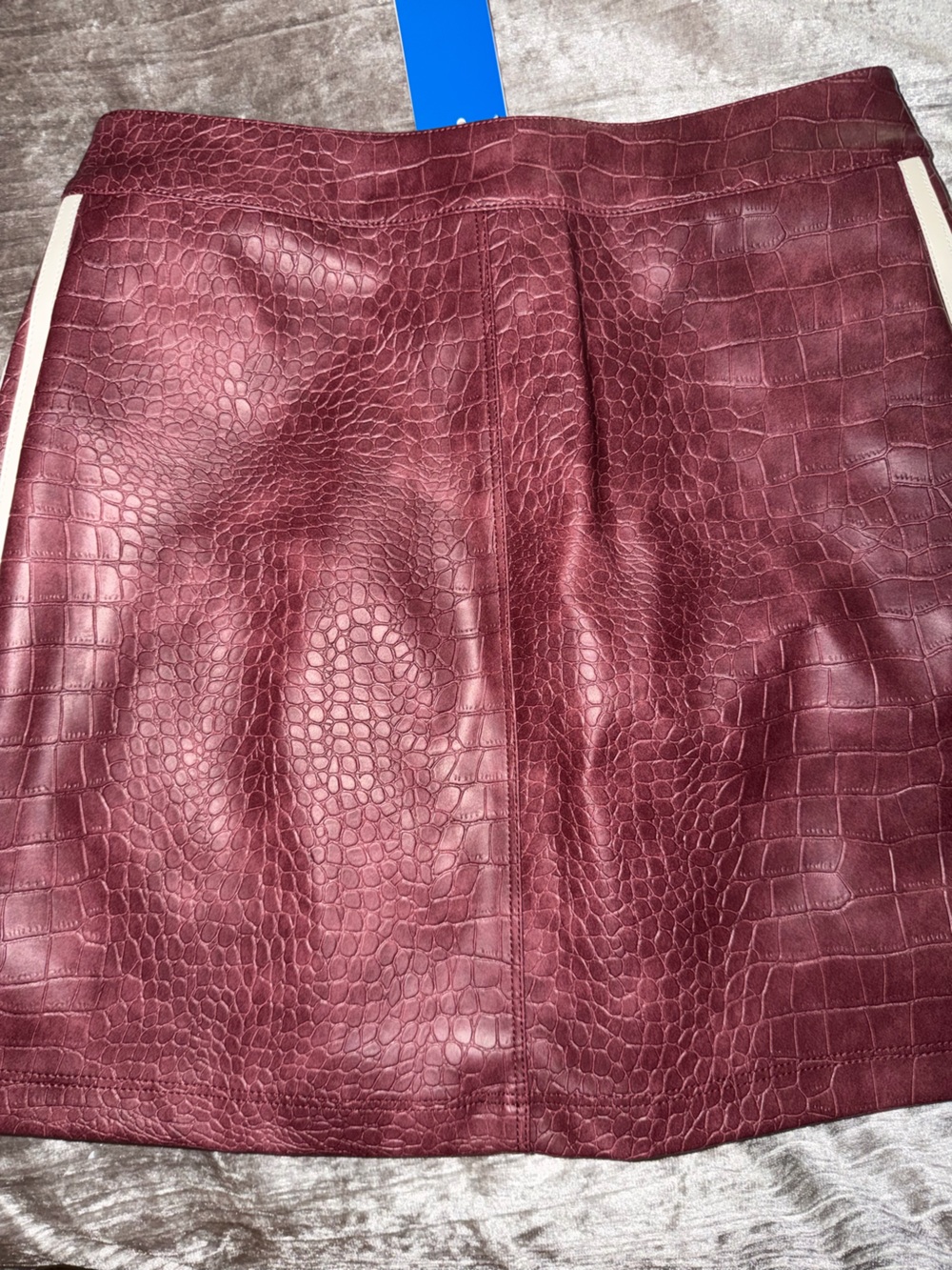 2 PIECE…adidas Burgundy Croc-Embossed Bomber Jacket with matching skirt #SET - Picture 8 of 8